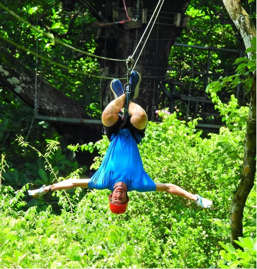 Dr. Parmer on zipline | Alliance Oral & Maxillofacial Surgery